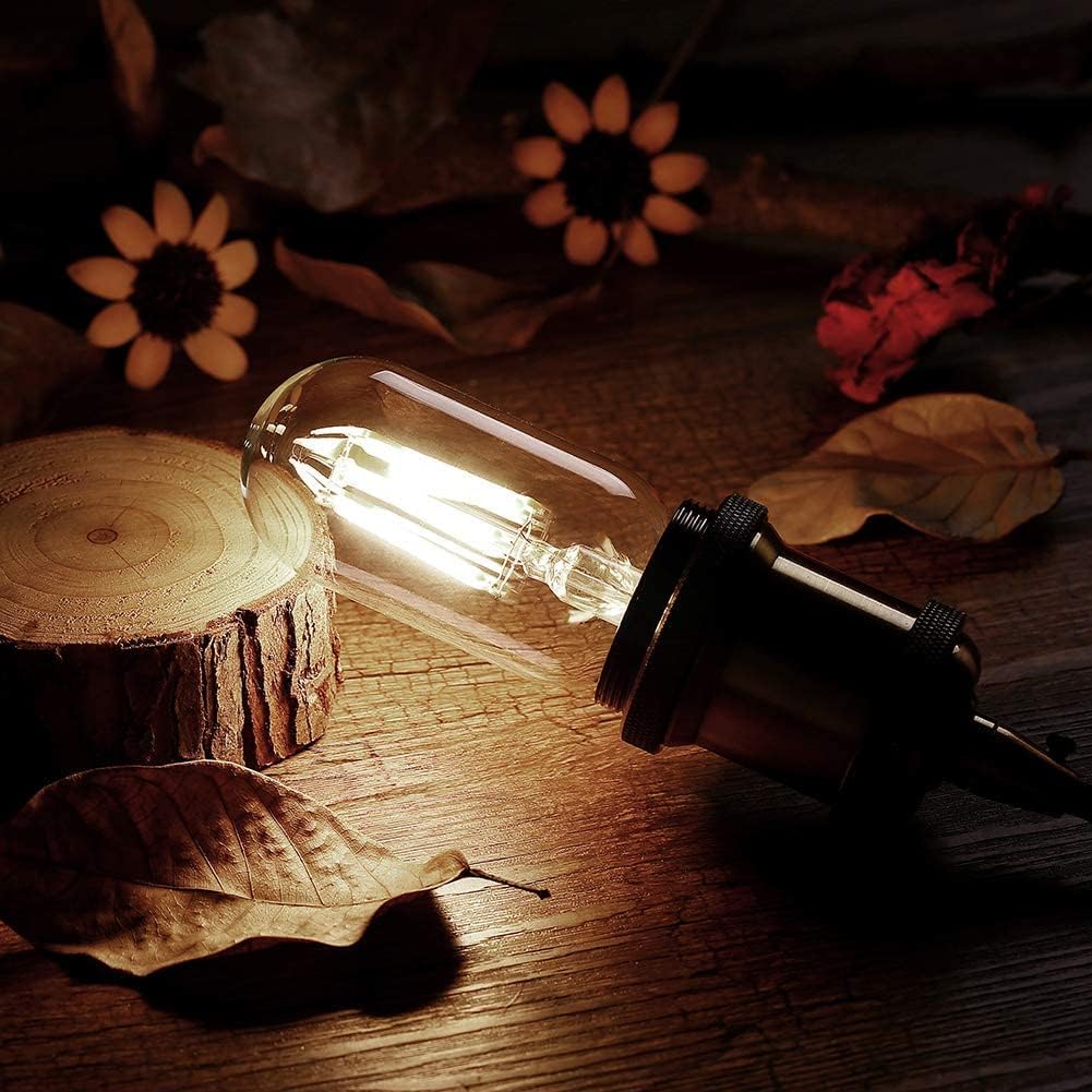 LED Tubular Bulb 4W,E26 Clear Edison Bulb,40W Equivalent 400 Lumens, Antique Edison Style LED Filament Light
