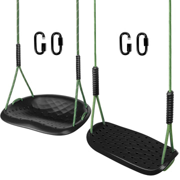 2 Pack Toddler Swing & Anti‐Slip Flat Swing Seat, Black