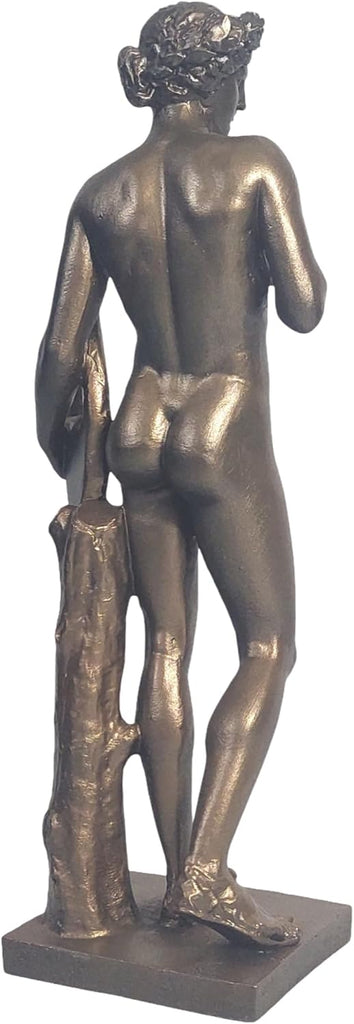Apollo with Lyre Bronze Finish Alabaster Statue Classical Museum Replica Sculpture