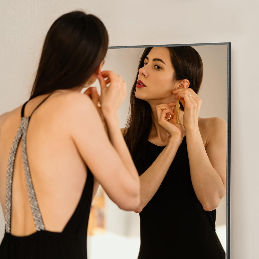 64"x21" Full Length Mirror, Full Body Standing Mirror, Black