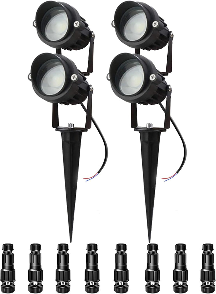 10W Landscape Lighting 12/24V Low Voltage Landscape Lighting LED Outdoor Spotlights 1000LM Waterproof Garden Uplights