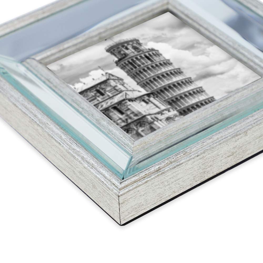 Jacobs 11x14 (Matted 8x10) Silver Beveled Mirror Picture Frame