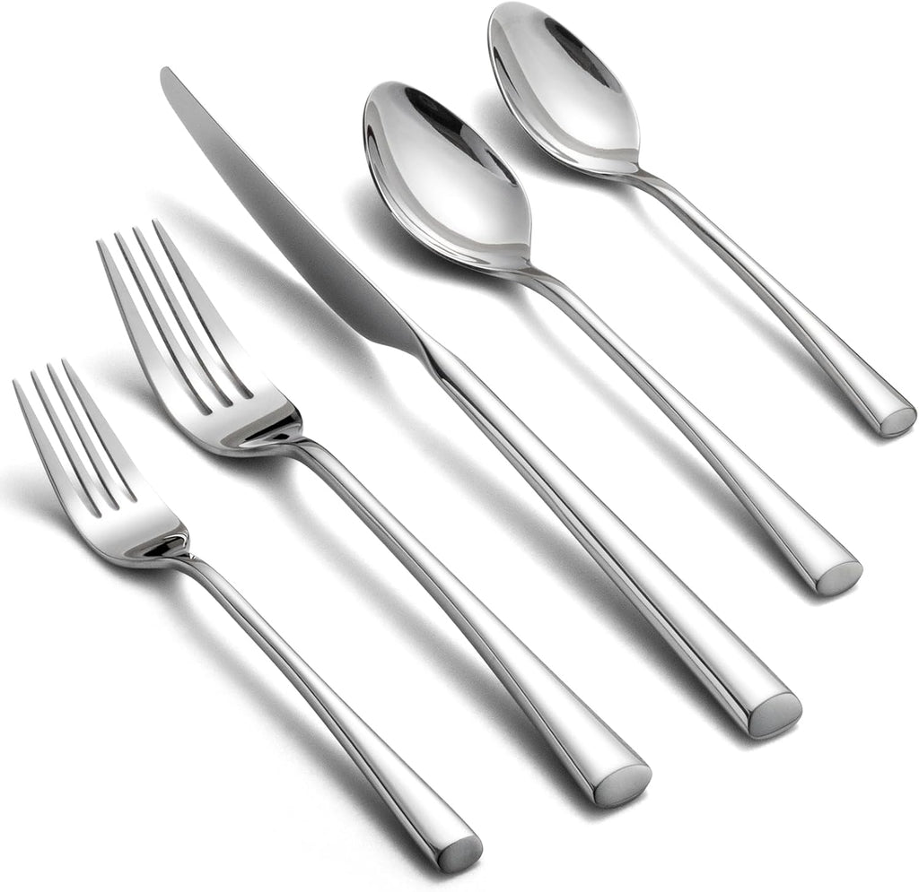 Bailey 20-Piece Forged Silverware Set Stainless Steel Flatware Set,Service for 4,Mirror Polished Cutlery Set