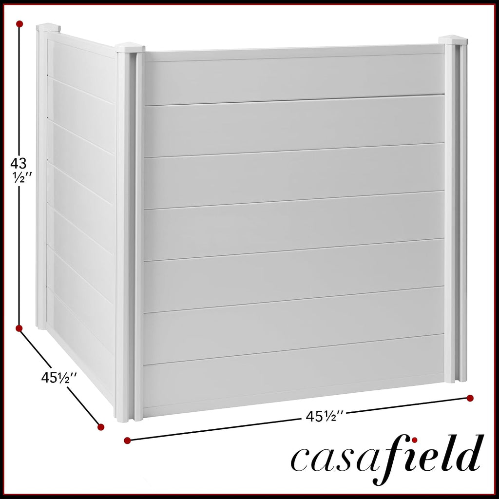 42" x 42" Privacy Screen - Outdoor Vinyl Fence Panel Enclosure for AC/Trash Bins/Pool Equipment - White