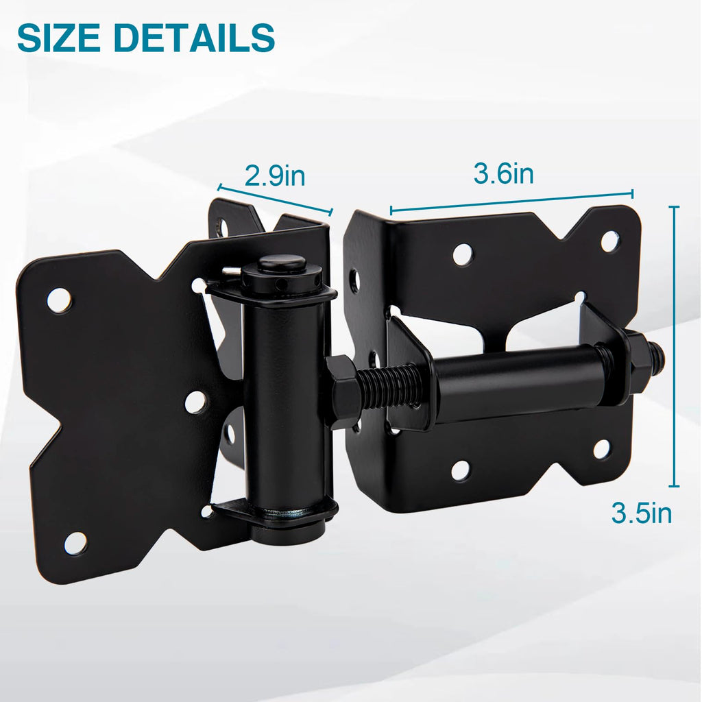 Self Locking Gate Latch and Gate Hinges Set Heavy Duty Hardware Hinges for Vinyl and Wood Fence with Installation