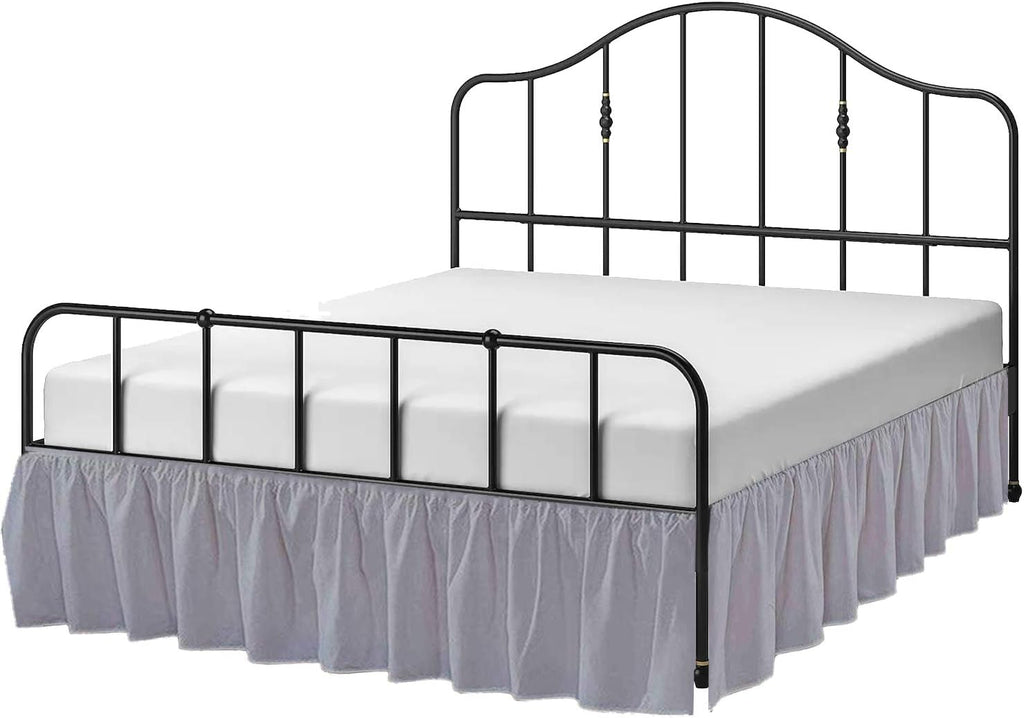 Ruffled Bed Skirt with Split Corners Three Side Coverage-Full Size Dust Ruffles Bed Skirts 14 Inch Drop Expertise