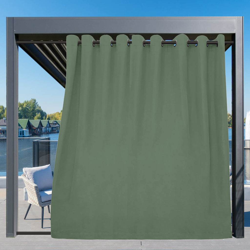 Outdoor Curtains 1 Panel, 150x84 inch, Sage Green