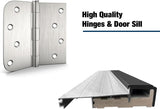 36'' x 80" Fiberglass Entry Door with 4-9/16" Width White Frame, Black Exterior Door with Frosted Glass, Modern Front