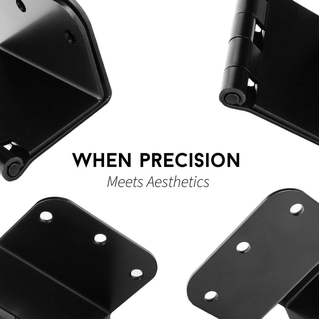 6 Pack Matte Black Offset Door Hinges 3.5" with 5/8" Inch Radius