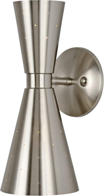 Brushed Nickel Wall Sconce, Modern Sconce Wall Lighting Mid-Century Hardwired Wall Light Bedside E12 Industrial Metal