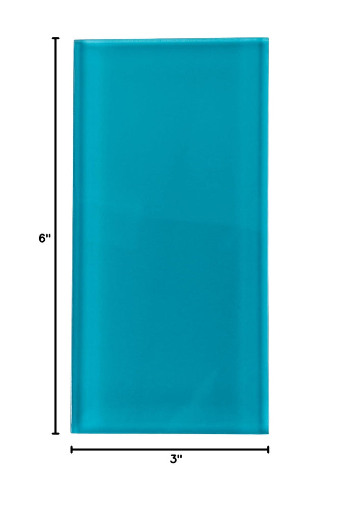 Subway Glass Tile Laguna Blue 3x6 Polished 5 sq ft/case 40-Pack