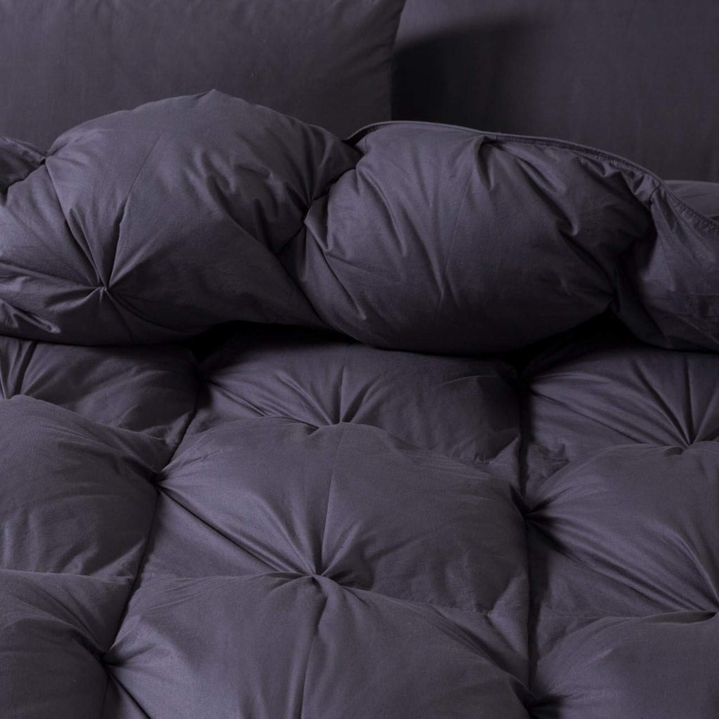 Luxurious 1200 Thread Count, Double - Stitch Design, Goose Down Comforter Duvet Insert, Premium Pinch Pleat Design