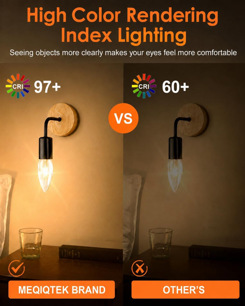 E12 60 Watt Incandescent Candle Light Bulbs, Chandelier Light Bulbs for Ceiling Fan, Vanity, Outdoor - Warm White