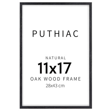 11x17 Solid Oak Wood Picture Frame, Black, 1 Pack