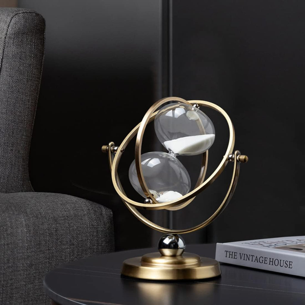 Brass Hourglass 60 Minute Sand Clock Timer:720° Rotating Antique White Sand Watch 60 Min,Antiguo Reloj De Arena 1