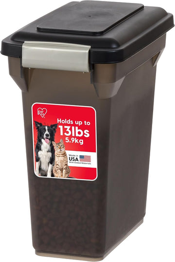 USA Dog Food Storage Container, Up to 13 lbs, Smoke, Made in USA