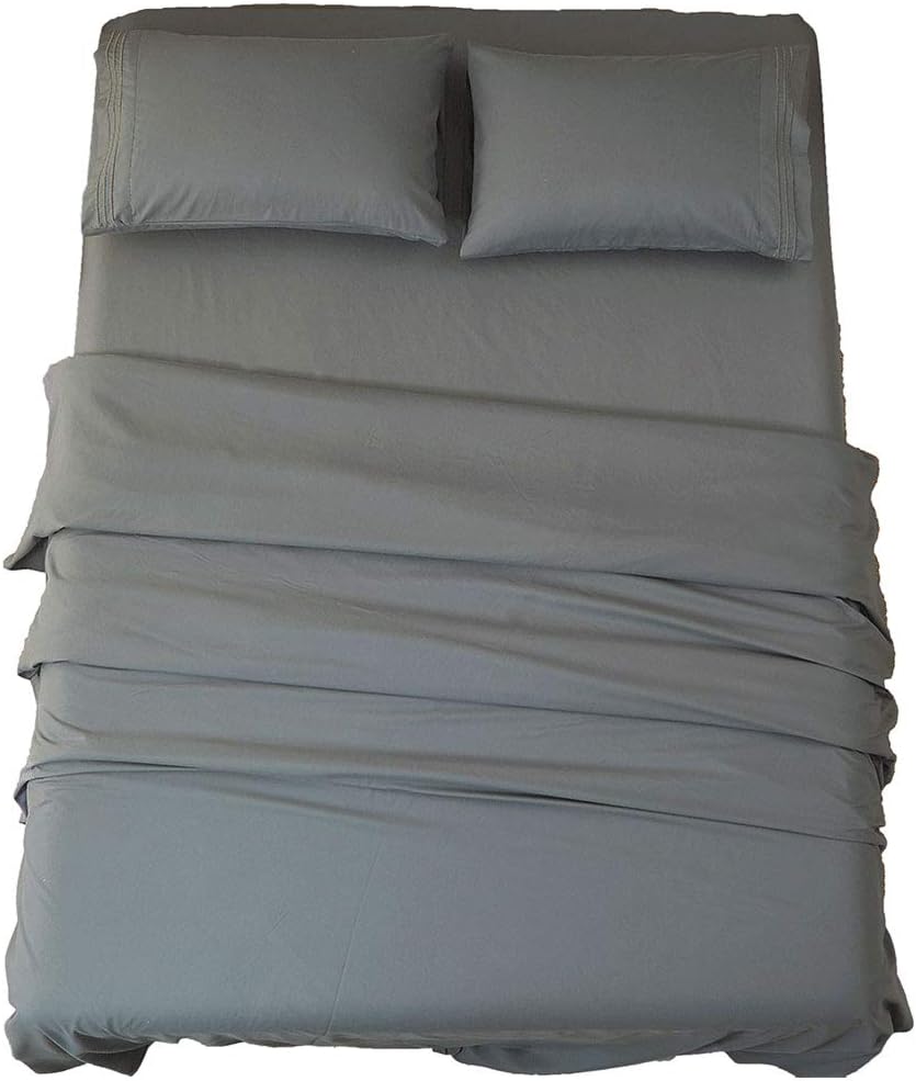 Bed Sheet Set Super Soft Microfiber 1800 Series Luxury Egyptian Sheets 16-Inch Deep Pocket Wrinkle and