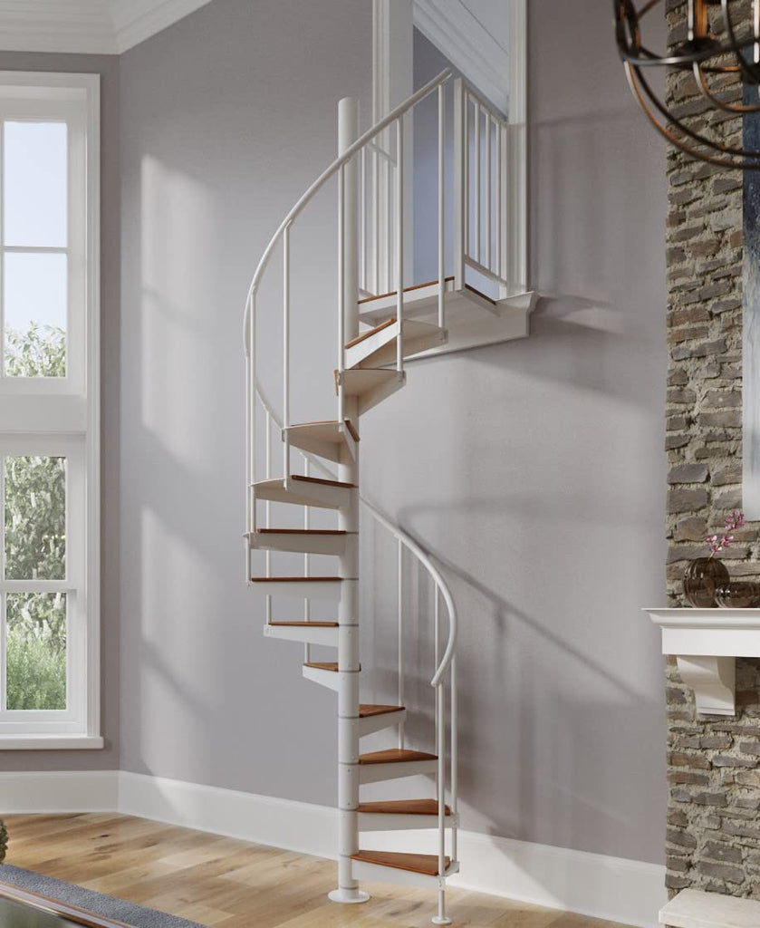 Condor Black Interior 42in Diameter, Fits Height 119in - 133in, 2 36in Tall Platform Rails Spiral Stair Kit