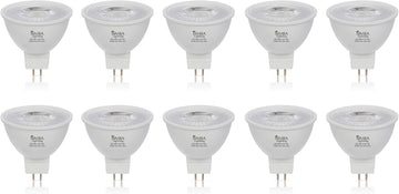 LED MR16 5W 12V Light Bulb, GU5.3 Bipin Base, 2700K, 10 Pack