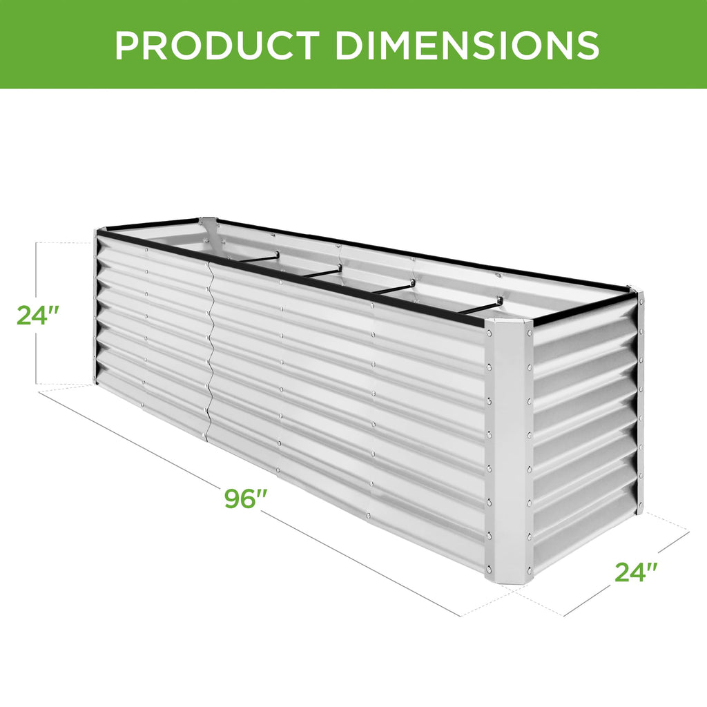 8x2x2ft Raised Outdoor Metal Garden Bed, Deep Root Box Planter for Vegetables, Flowers, Herbs, 240 Gallon Capacity