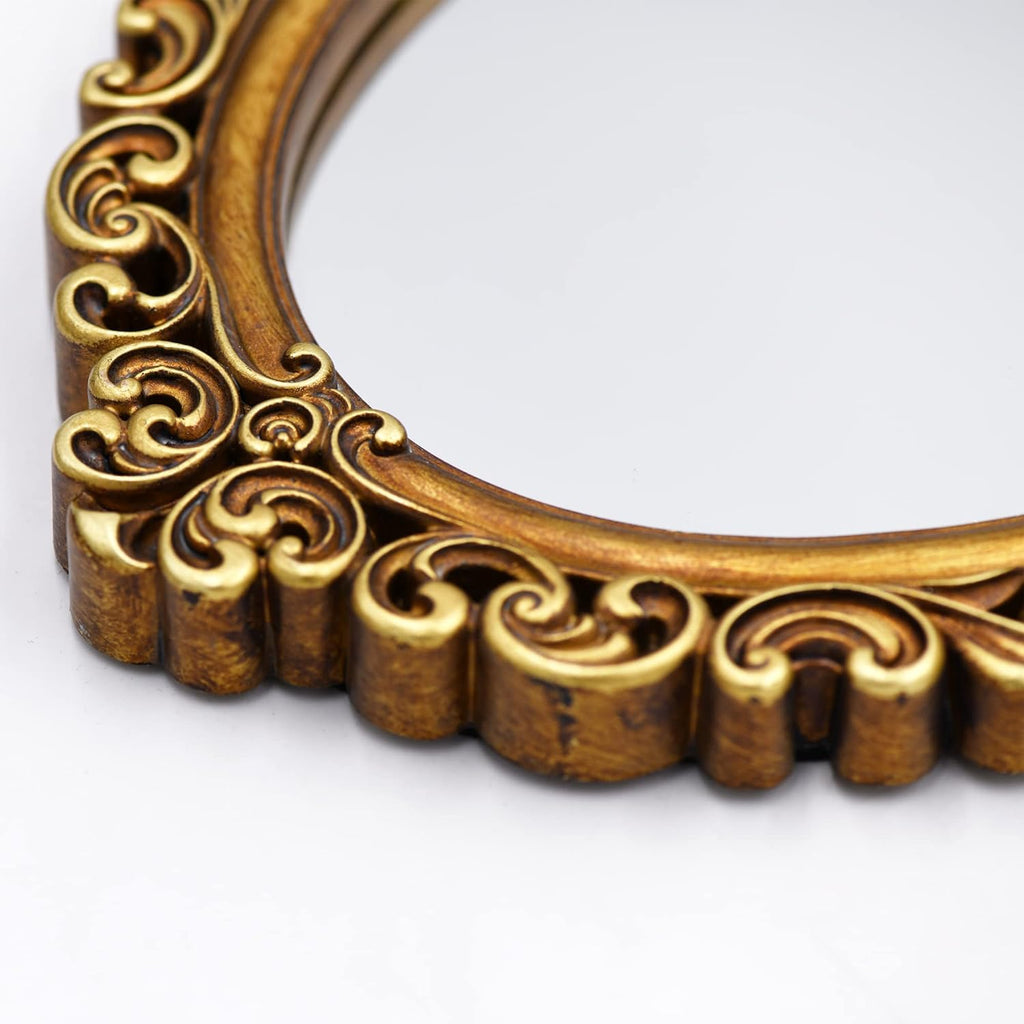 Small Oval Wall Mirror Resin Frame Size:15 x 10.7 inch