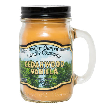 Cedarwood Vanilla Scented Mason Jar Candle, 13 oz