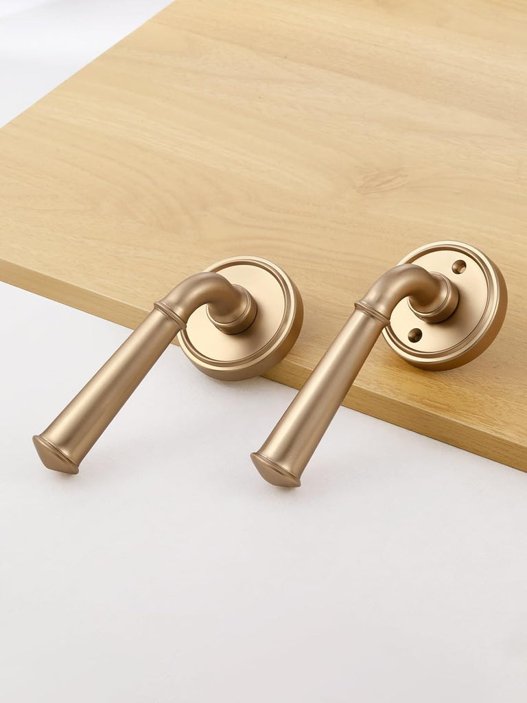 Champagne Bronze Passage Door Handle, Interior Kitchen Pantry Hallway Door Lever Hall Closet Door Handle