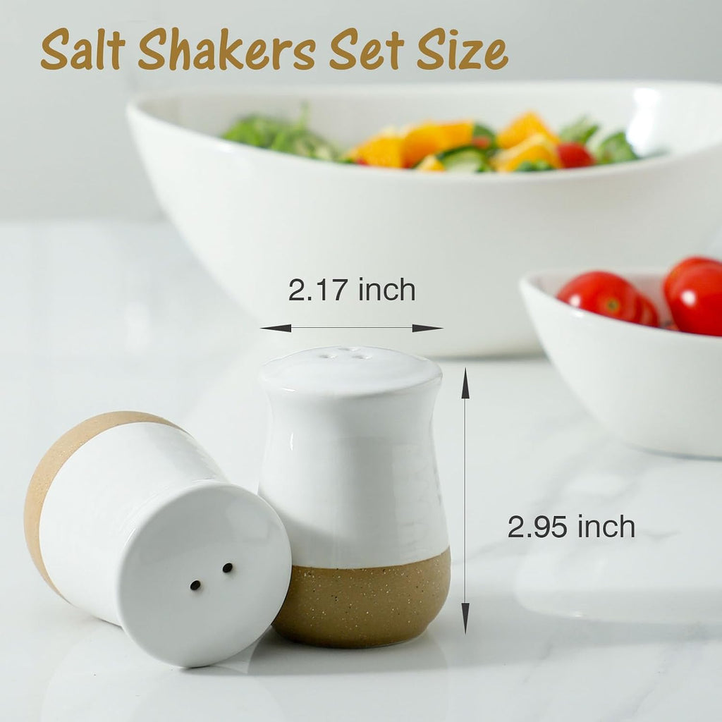 Salt and Pepper Shakers Set, Ceramic Salt Shaker Counter, Cute Pepper Shakers, Refillable Spice Shaker Set Counter - Set of 2