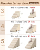 Dog Stairs for Small Dogs,3 Step Dog Ramp for Couch and Bed,Pet Stairs with Non-Slip Bottom for Old Cats,Indoor Pet