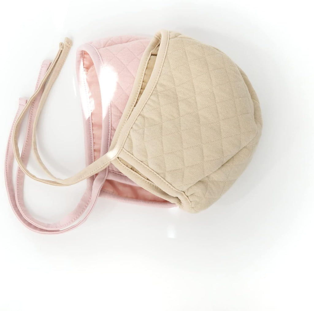 Baby Bonnet Quilted Cotton Pilot Cap Muslin Lined Hat