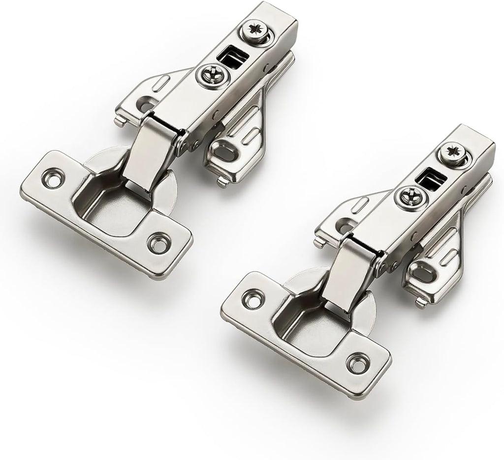 1 Pair 2 Packs Full Overlay Cabinet Door Hinges,105 Degree Adjustable Concealed Kitchen Cabinet Hinges Soft Close for
