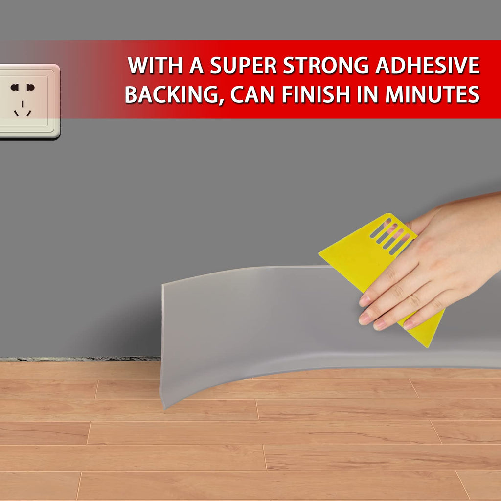 Vinyl Wall Base Rubber Baseboard Molding Trim Self Adhesive 3" Wide