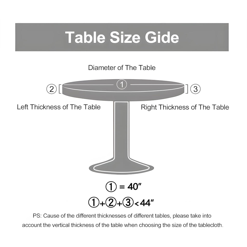 Weave Printed 42 Inch Round Fitted Cloth Tablecloth with Elastic Edged, Waterproof Oil Proof Wipeable Table Cover for