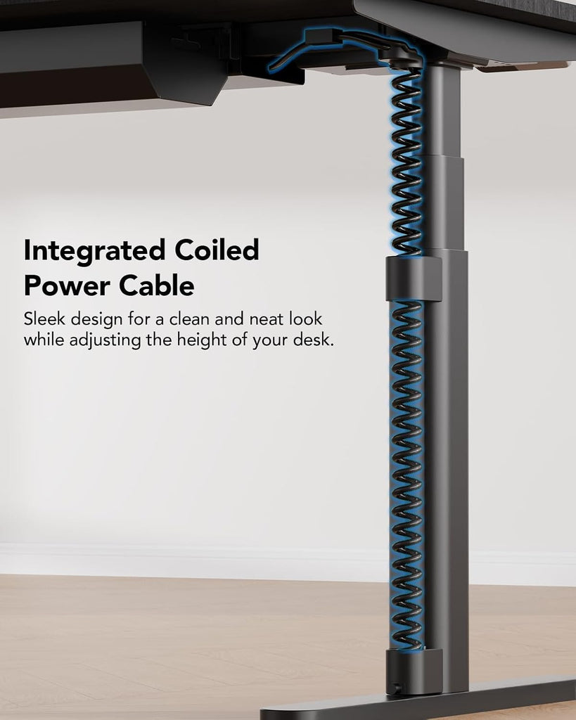 3-Stage Dual Motor Electric Standing Desk Frame, App Control, Black | 25.1"-50.5" height range,264 lb Dual-Motor