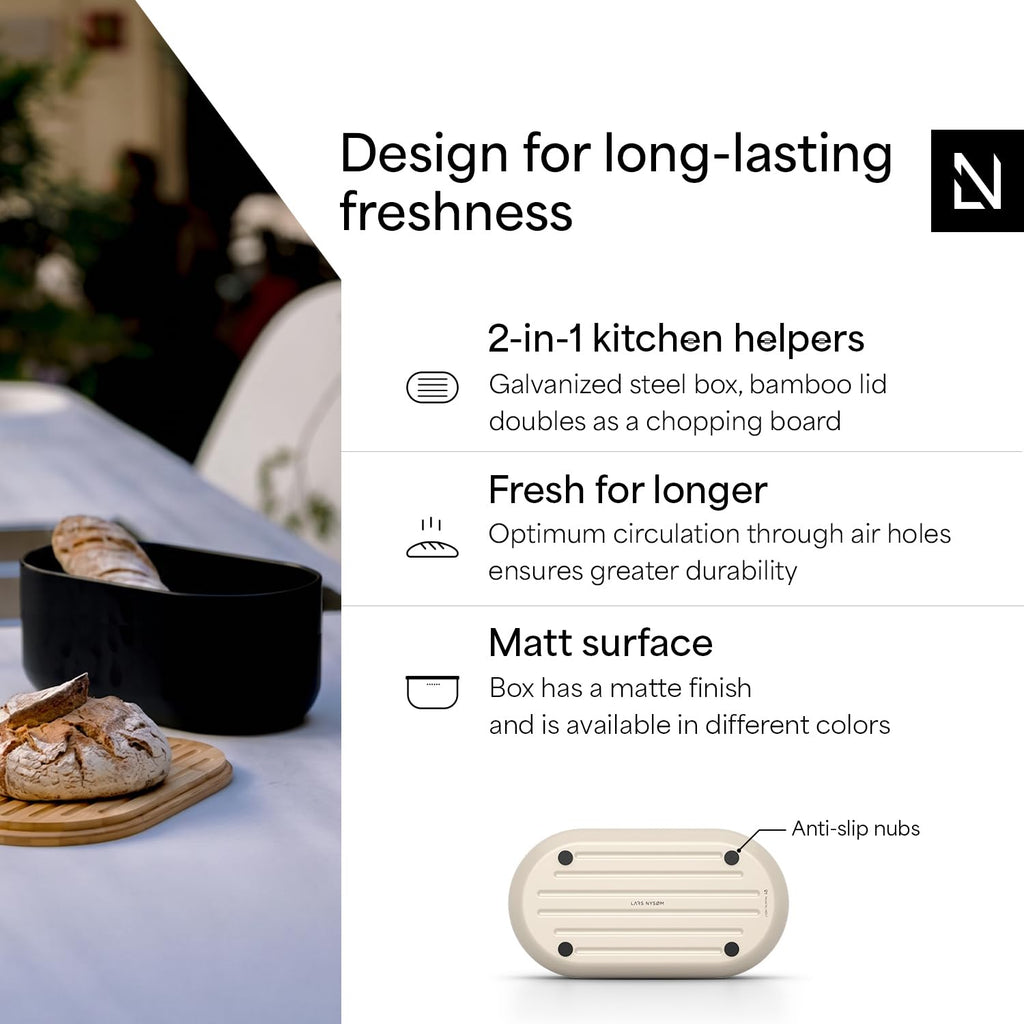 Stainless Steel with Cutting Board - Bread Storage