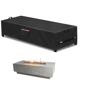 Rectangular Fire Pit Cover 56 inch, Heavy Duty 600D Waterproof Propane Gas Fire Pit Table Cover, Also Suitable for
