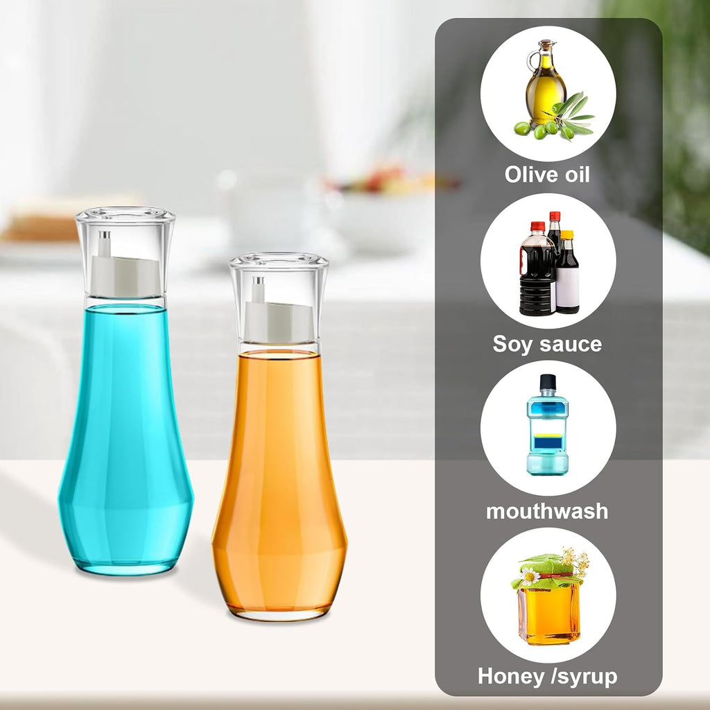 Diamond Olive Oil Dispenser Bottle,Oil and Vinegar Dispenser,Elegant Glass Cooking Oil Dispenser,Dispenser Bottle - Set of 2