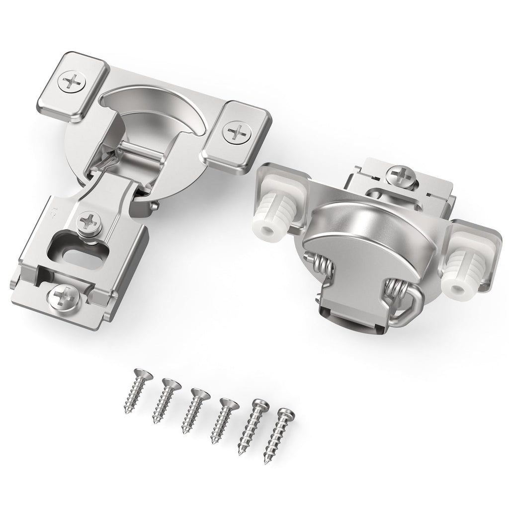 Non-Slow Close Regular Hinges, 1/2" Overlay Standard Concealed Cabinet Hinges for Face Frame Door, 3D Self Closing