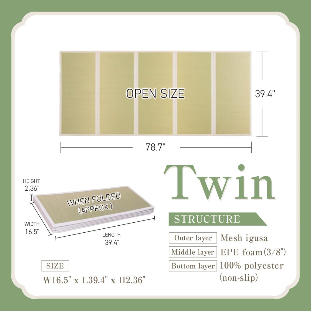 Japanese Tatami Mat, Foldable Igusa Rush Grass Floor Mat