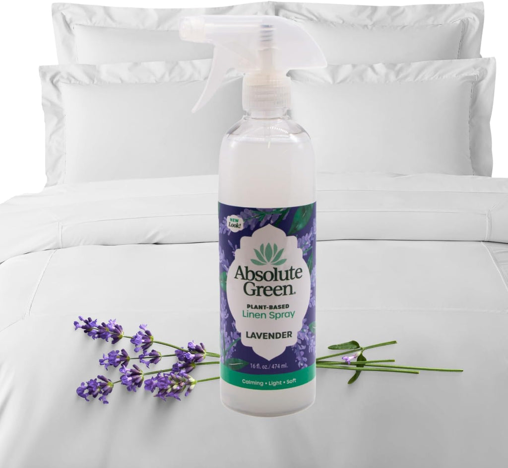 Lavender Linen and Fabric Spray, Freshen Fabrics, Laundry and Pillows, Pet Safe, Natural Lavender Scent, 16 oz - Set of 16