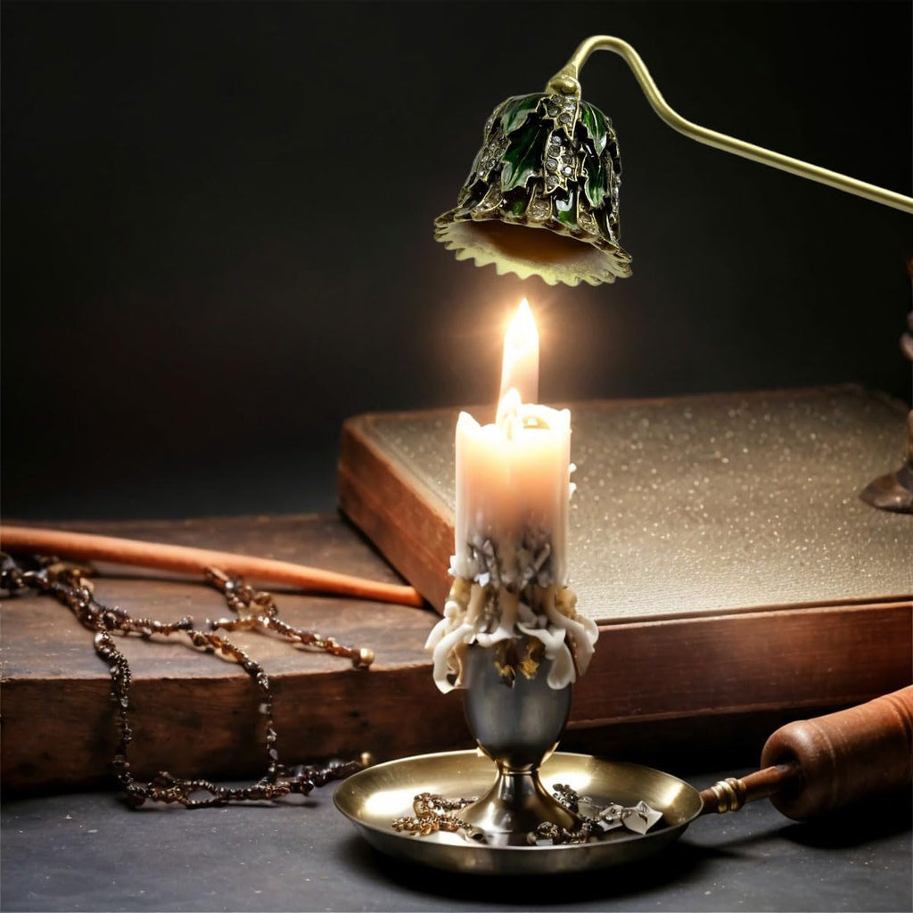 Candle Snuffer Vintage Unique Candle Extinguisher Snuffer with Long Handle Decorative Candle Extinguisher Metal