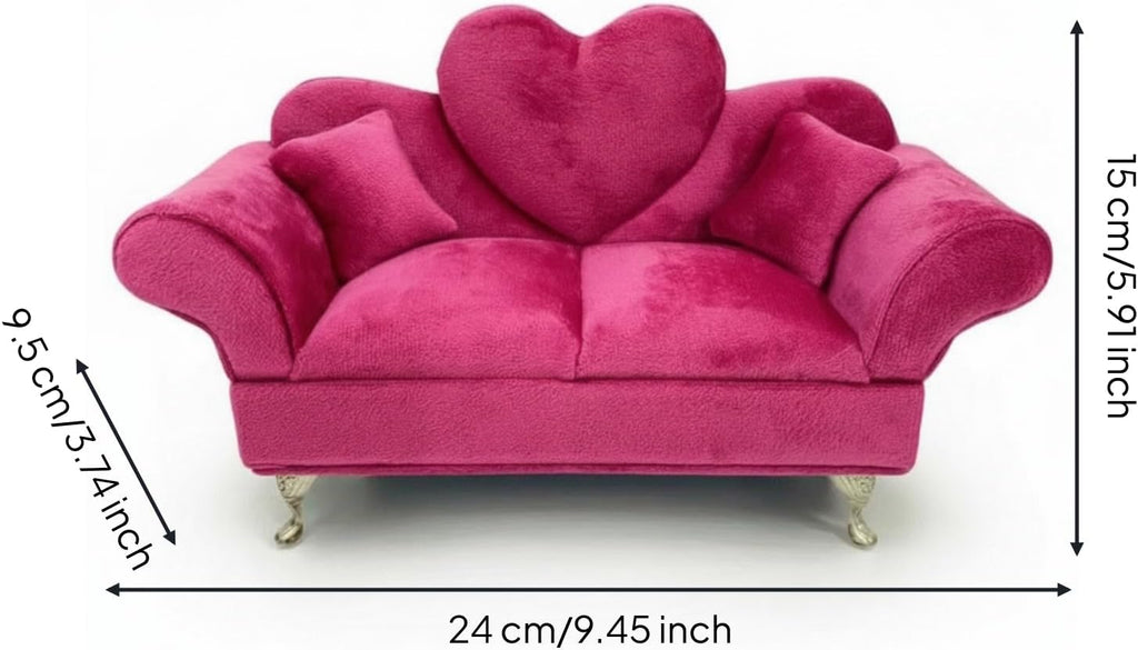 Jewelry Organizer Sofa Shaped Jewelry Box Display Case Holder Trinket Storage With Built In Mirror Upholstered Finish