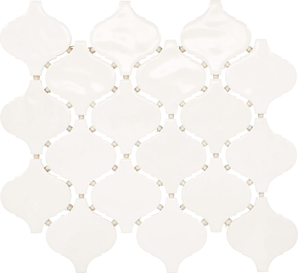 Mesmerist 11" X 12" Ceramic Arabesque Mosaic Tile in Spirit Gloss (10 PC Per Carton) (7.4 SQFT Per Carton )