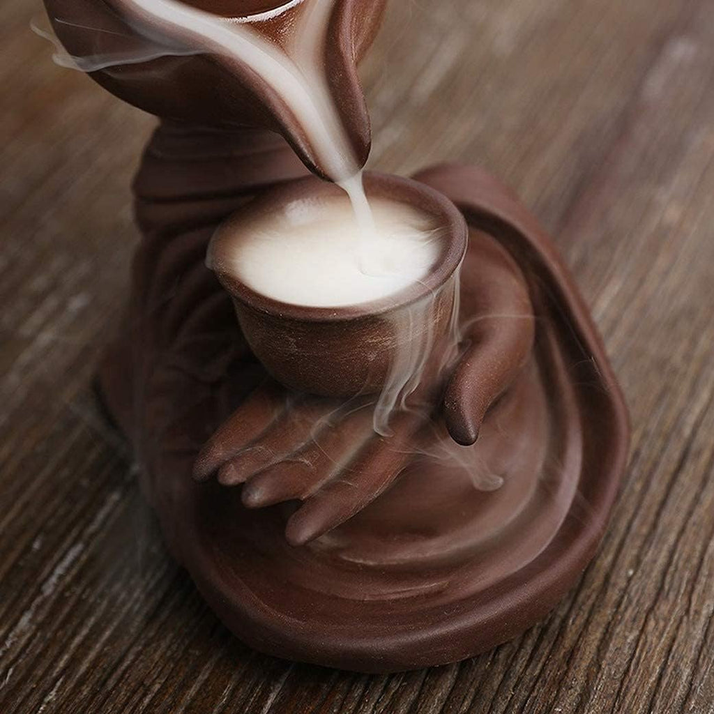 Buddha Hand Series Backflow Incense Burner Indoor Smoke Waterfall Incense Holder Creative Teapot Shaped Ceramic