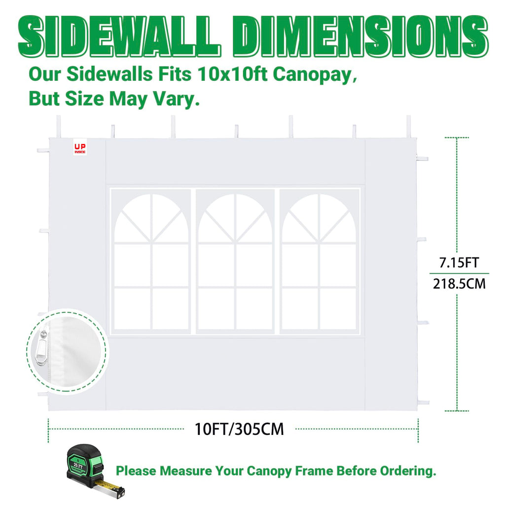 10x10 Church Window Sidewalls for Canopy, Gray(3PCS No Frame or Top)