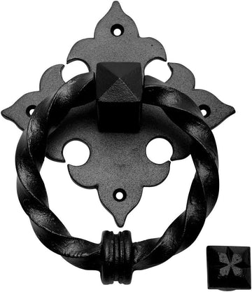 Door Knockers 7 in. Cast Iron Round Door Knocker with Mounting Hardware