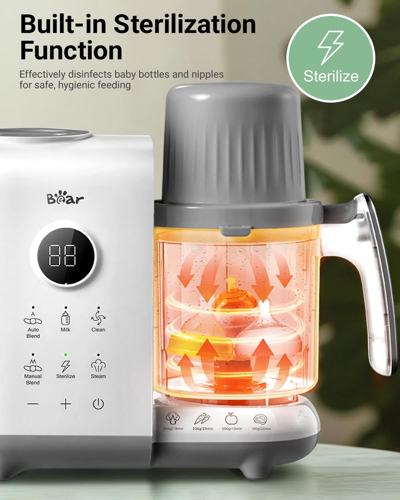 Baby Food Maker Steamer&Blender with Dual-Layer Steam Baskets, 18.5oz