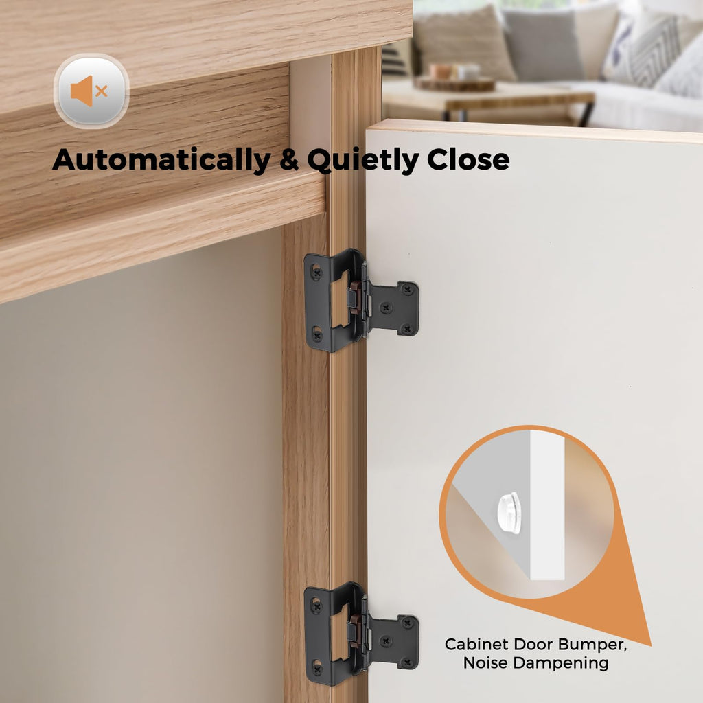 Matte Black Semi-Overlay 1/2 inch Self-Closing Hinges, 60 Pack