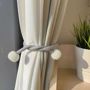 Magnetic Curtain Tiebacks, Curtain Tiebacks Buckles Holdbacks Holders Hooks Clip Decorative Curtain (Grey) - 4 Pack