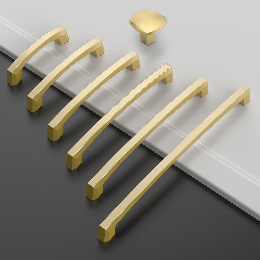 10 Pack Brushed Gold Cabinet Pulls 6 Inch(152MM) Hole Centers Kitchen Cabinet Handles Hardware Kitchen Handles for